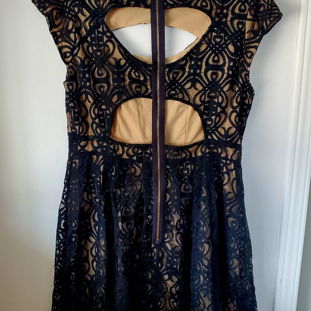Ultra Pink Black Lace dress